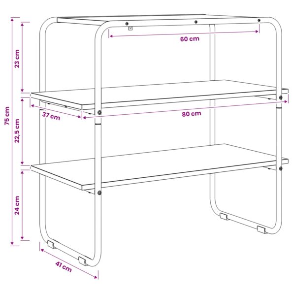 vidaXL Konzolový stôl Dub artisan 80 x 41 x 75 cm Kompozitné drevo – Obrázok 9