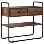 vidaXL Konzolový stôl Dymový dub 100 x 40 x 75 cm Kompozitné drevo – Obrázok 2