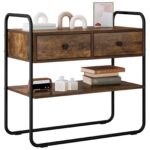 vidaXL Konzolový stôl Dymový dub 100 x 40 x 75 cm Kompozitné drevo – Obrázok 3