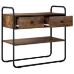 vidaXL Konzolový stôl Dymový dub 100 x 40 x 75 cm Kompozitné drevo – Obrázok 4