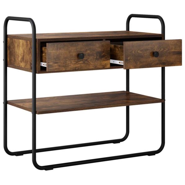vidaXL Konzolový stôl Dymový dub 100 x 40 x 75 cm Kompozitné drevo – Obrázok 4