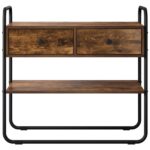 vidaXL Konzolový stôl Dymový dub 100 x 40 x 75 cm Kompozitné drevo – Obrázok 5