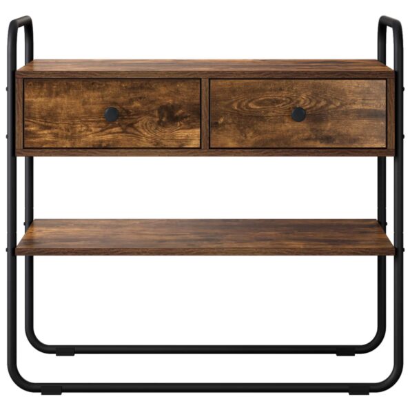 vidaXL Konzolový stôl Dymový dub 100 x 40 x 75 cm Kompozitné drevo – Obrázok 5