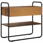 vidaXL Konzolový stôl Dymový dub 100 x 40 x 75 cm Kompozitné drevo – Obrázok 7