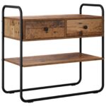 vidaXL Konzolový stôl Staré drevo 100 x 40 x 75 cm Kompozitné drevo – Obrázok 2