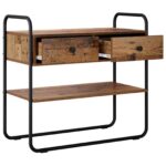 vidaXL Konzolový stôl Staré drevo 100 x 40 x 75 cm Kompozitné drevo – Obrázok 4