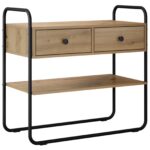 vidaXL Konzolový stôl Dub artisan 100 x 40 x 75 cm Kompozitné drevo – Obrázok 2