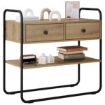 vidaXL Konzolový stôl Dub artisan 100 x 40 x 75 cm Kompozitné drevo – Obrázok 3