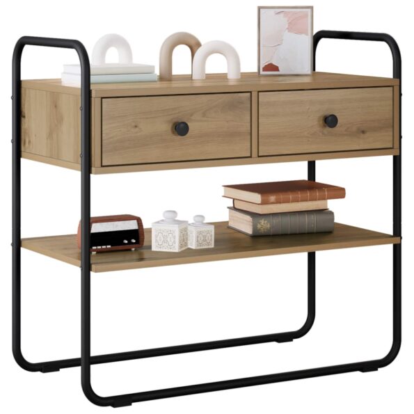 vidaXL Konzolový stôl Dub artisan 100 x 40 x 75 cm Kompozitné drevo – Obrázok 3