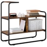 vidaXL Konzolový stôl Dymový dub 80 x 35 x 75 cm Kompozitné drevo – Obrázok 3