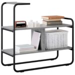 vidaXL Konzolový stôl Sivý Sonoma 80 x 35 x 75 cm Kompozitné drevo – Obrázok 3