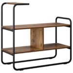 vidaXL Konzolový stôl Staré drevo 80 x 35 x 75 cm Kompozitné drevo – Obrázok 2