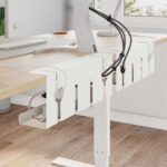 vidaXL Úložný box na káble pod stôl 2 ks Biela 43 x 10 x 15 cm Oceľ