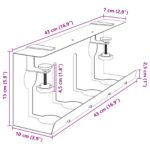 vidaXL Úložný box na káble pod stôl 2 ks Biela 43 x 10 x 15 cm Oceľ – Obrázok 13