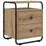 vidaXL Nočný stolík 2 ks Dub artisan Kompozitné drevo – Obrázok 3