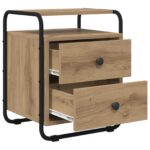 vidaXL Nočný stolík 2 ks Dub artisan Kompozitné drevo – Obrázok 4