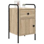 vidaXL Nočný stolík 2 ks Dub sonoma 35 x 36,5 x 61 cm Kompozitné drevo – Obrázok 3