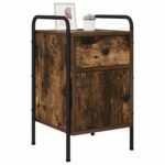 vidaXL Nočný stolík Dymový dub 35 x 36,5 x 61 cm Kompozitné drevo – Obrázok 2