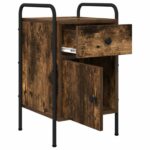 vidaXL Nočný stolík Dymový dub 35 x 36,5 x 61 cm Kompozitné drevo – Obrázok 3