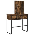 vidaXL Toaletný stolík Dymový dub 81 x 40 x 131 cm Kompozitné drevo – Obrázok 6