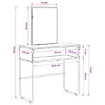 vidaXL Toaletný stolík Dymový dub 81 x 40 x 131 cm Kompozitné drevo – Obrázok 8