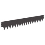vidaXL Obrubník trávnika 50 pcs 103 x 15 cm kov Čierna – Obrázok 2