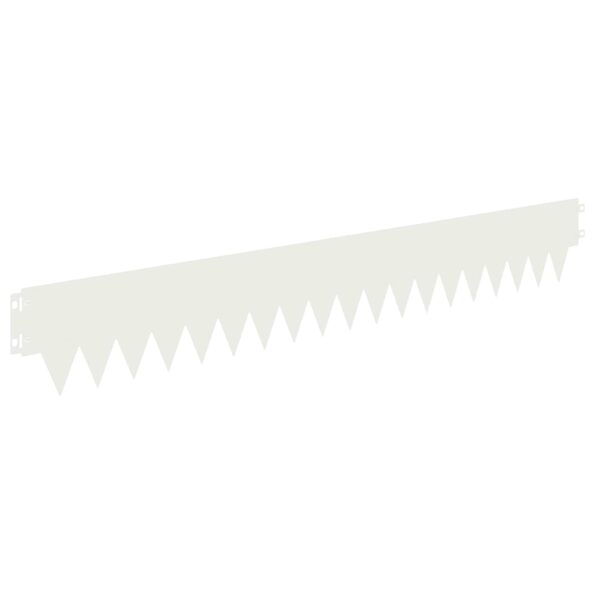 vidaXL Obrubník trávnika 10 pcs 103 x 15 cm kov Biela – Obrázok 2