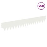 vidaXL Obrubník trávnika 50 pcs 103 x 15 cm kov Biela – Obrázok 3
