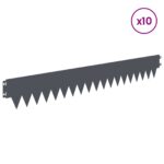 vidaXL Obrubník trávnika 10 pcs 103 x 15 cm kov Antracitová – Obrázok 3