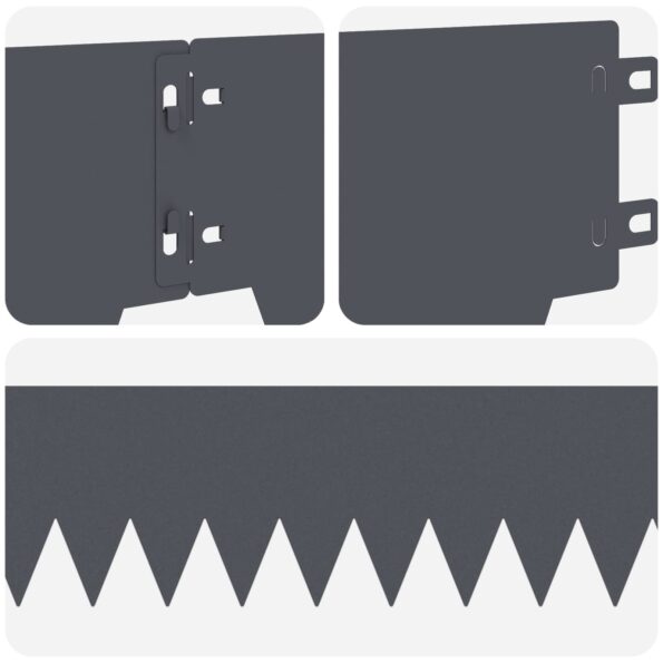 vidaXL Obrubník trávnika 10 pcs 103 x 15 cm kov Antracitová – Obrázok 7