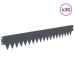 vidaXL Obrubník trávnika 30 pcs 103 x 15 cm kov Antracitová – Obrázok 3
