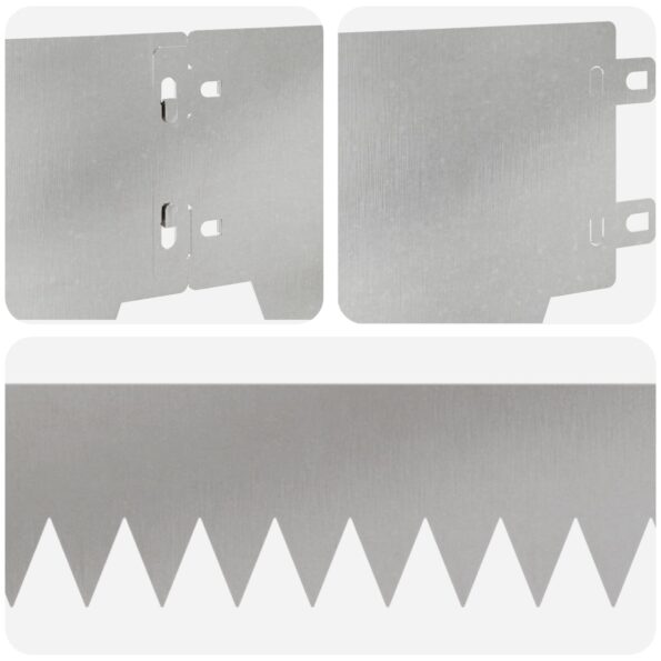 vidaXL Obrubník trávnika 10 pcs 103 x 15 cm kov Strieborná – Obrázok 7