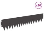 vidaXL Obrubník trávnika 30 pcs 103 x 20 cm kov Čierna – Obrázok 3