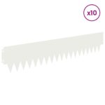 vidaXL Obrubník trávnika 10 pcs 103 x 20 cm kov Biela – Obrázok 3