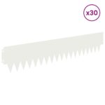 vidaXL Obrubník trávnika 30 pcs 103 x 20 cm kov Biela – Obrázok 3