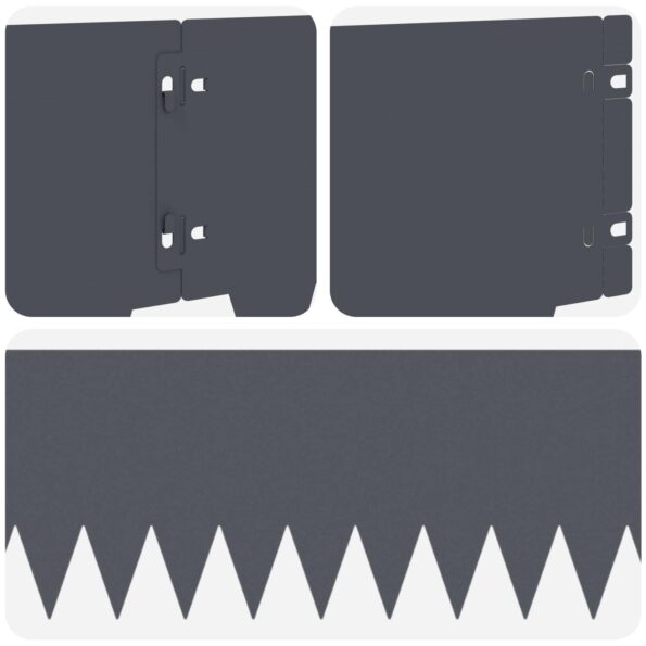 vidaXL Obrubník trávnika 10 pcs 103 x 20 cm kov Antracitová – Obrázok 7