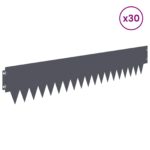 vidaXL Obrubník trávnika 30 pcs 103 x 20 cm kov Antracitová – Obrázok 3