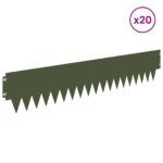 vidaXL Obrubník trávnika 20 pcs 103 x 20 cm kov Olivovo zelená – Obrázok 3
