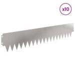 vidaXL Obrubník trávnika 10 pcs 103 x 20 cm kov Strieborná – Obrázok 3