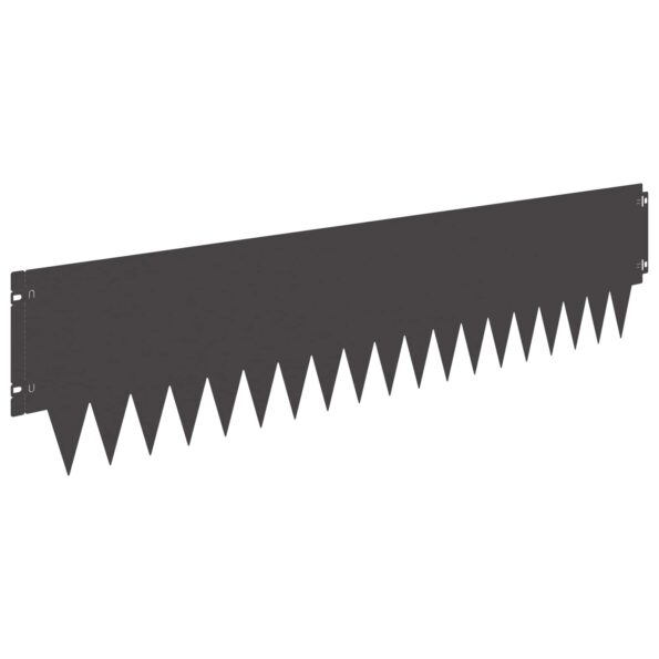 vidaXL Obrubník trávnika 20 pcs 103 x 25 cm kov Čierna – Obrázok 6