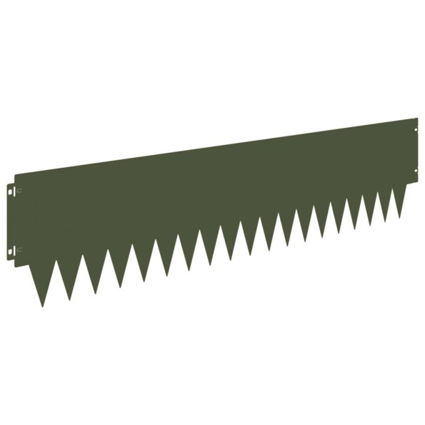 vidaXL Obrubník trávnika 10 pcs 103 x 25 cm kov Olivovo zelená – Obrázok 2