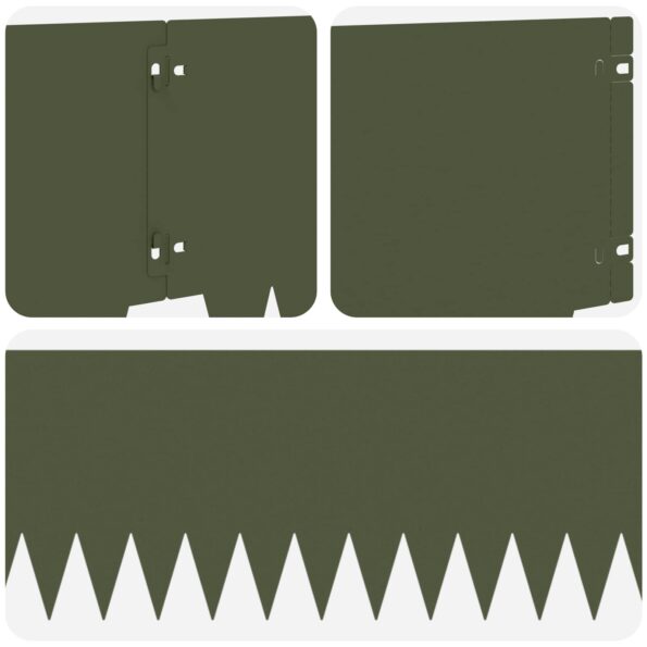 vidaXL Obrubník trávnika 10 pcs 103 x 25 cm kov Olivovo zelená – Obrázok 7