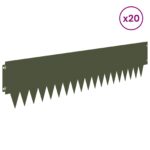 vidaXL Obrubník trávnika 20 pcs 103 x 25 cm kov Olivovo zelená – Obrázok 3