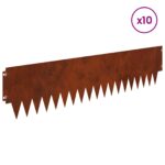 vidaXL Obrubník trávnika 10 pcs kov – Obrázok 3