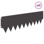vidaXL Obrubník trávnika 10 pcs 103 x 30 cm kov Čierna – Obrázok 3