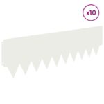 vidaXL Obrubník trávnika 10 pcs 103 x 30 cm kov Biela – Obrázok 3
