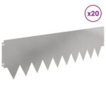 vidaXL Obrubník trávnika 20 pcs kov – Obrázok 3