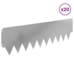 vidaXL Obrubník trávnika 20 pcs 103 x 30 cm kov Strieborná – Obrázok 3