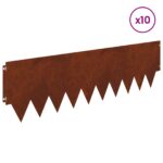 vidaXL Obrubník trávnika 10 pcs kov – Obrázok 3
