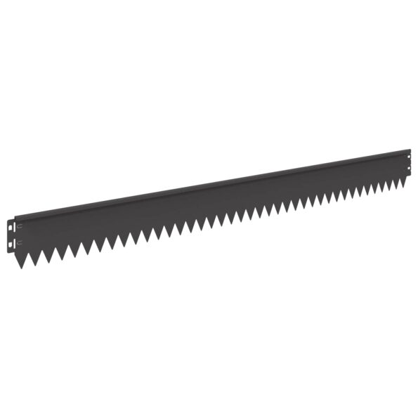 vidaXL Obrubník trávnika 20 pcs 103 x 10 cm Oceľ Čierna – Obrázok 6